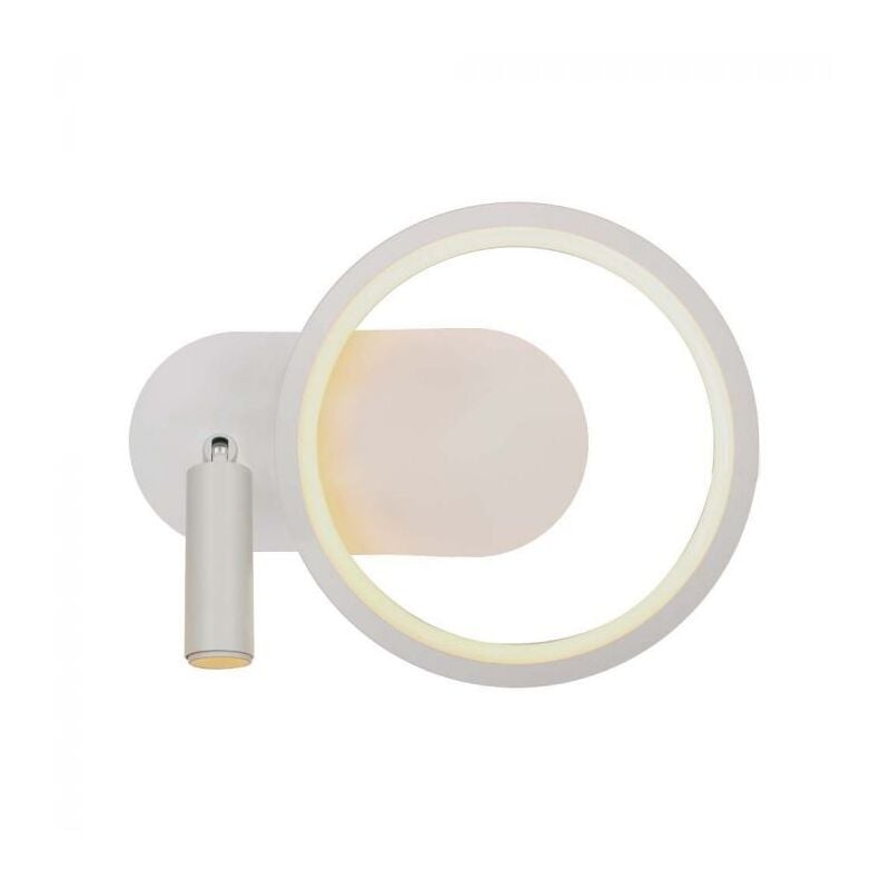 foto del prodotto lampada led da muro 14w con faretto lettura orientabile in metallo bianco 3000k v tac