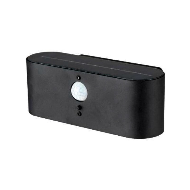 foto del prodotto lampada led da muro 2.5w con pannello solare e sensore pir colore nero bianco caldo ip54 - v-tac