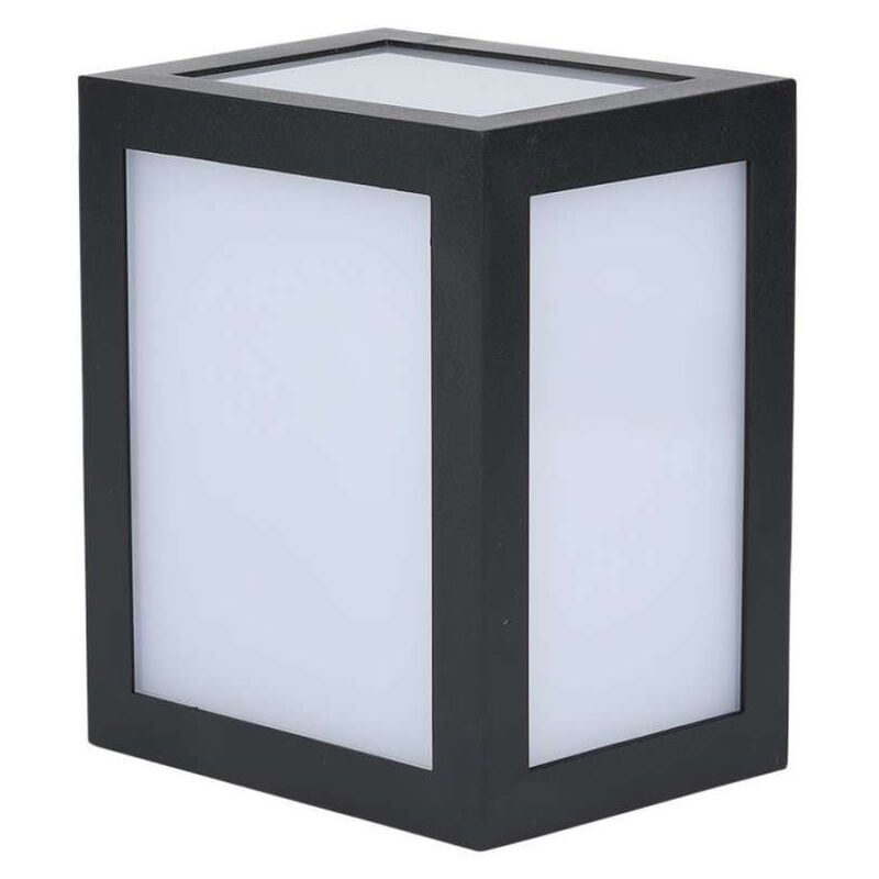 foto del prodotto lampada led da muro a lanterna 12w quadrata colore nero 6400k ip65 v tac