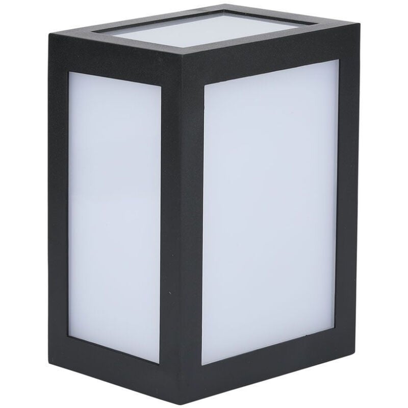 foto del prodotto lampada led da muro a lanterna 12w quadrata colore nero bianco naturale ip65 v tac