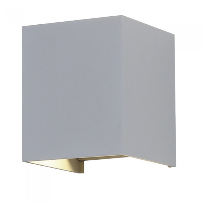 foto del prodotto lampada led da muro quadrata doppio led cob 6w colore grigio satinato fascio luminoso regolabile 4000k ip65