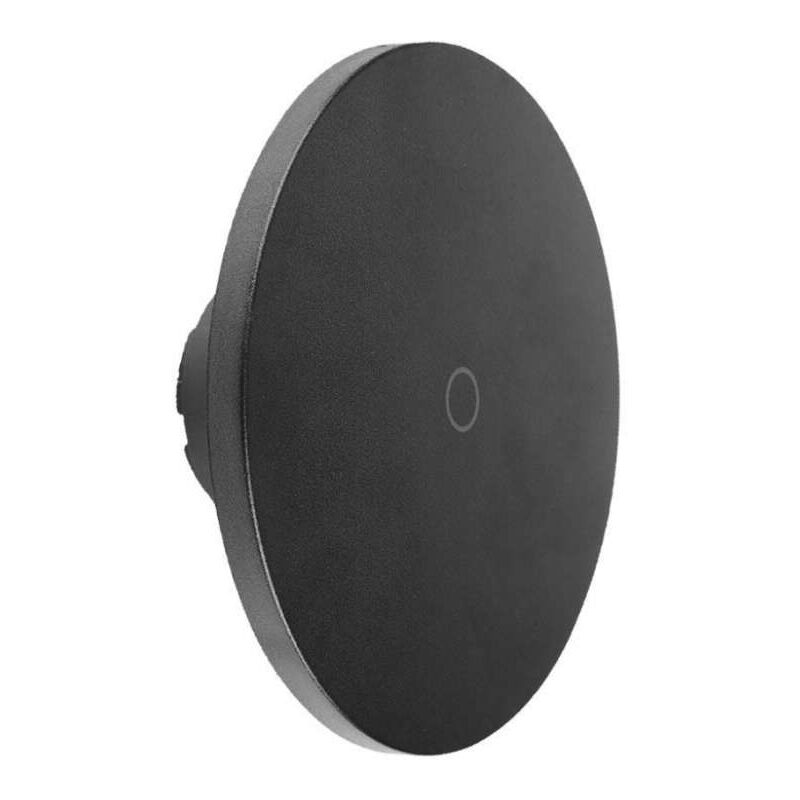 foto del prodotto lampada led da muro rotonda 12w 16016060mm colore nero 3in1 dimmerabile ip65 v tac