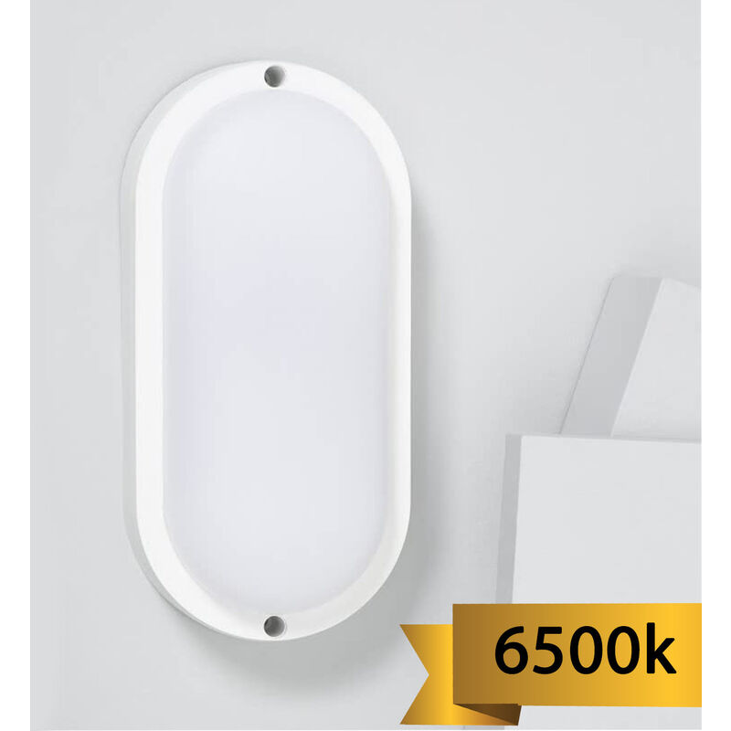 foto del prodotto lampada led da parete 12w applique ovale luce fredda interno esterno fc103