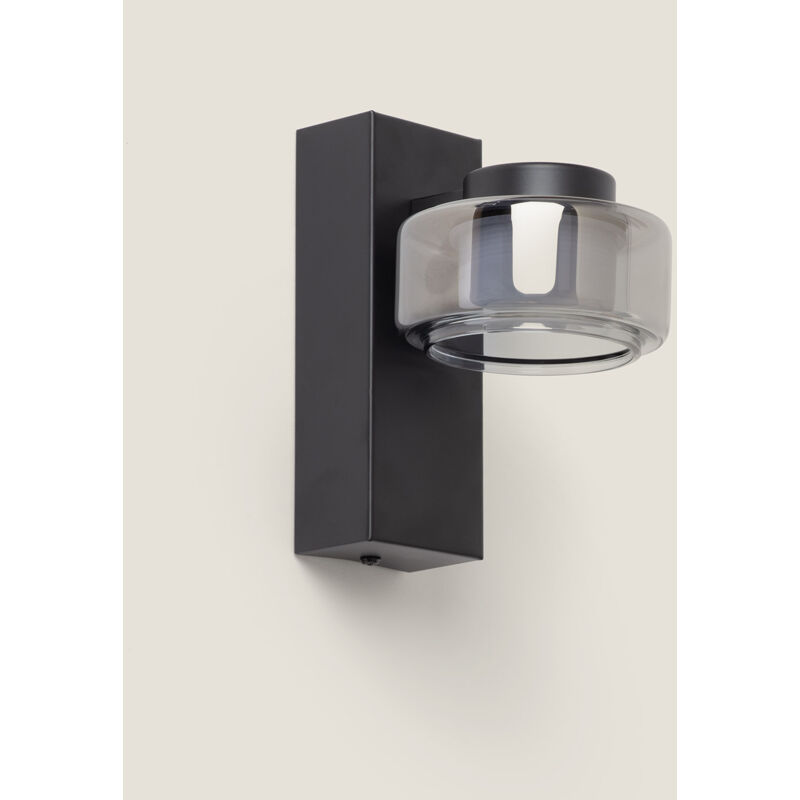 foto del prodotto lampada led da parete bagno 4w metallo e vetro zisna nero