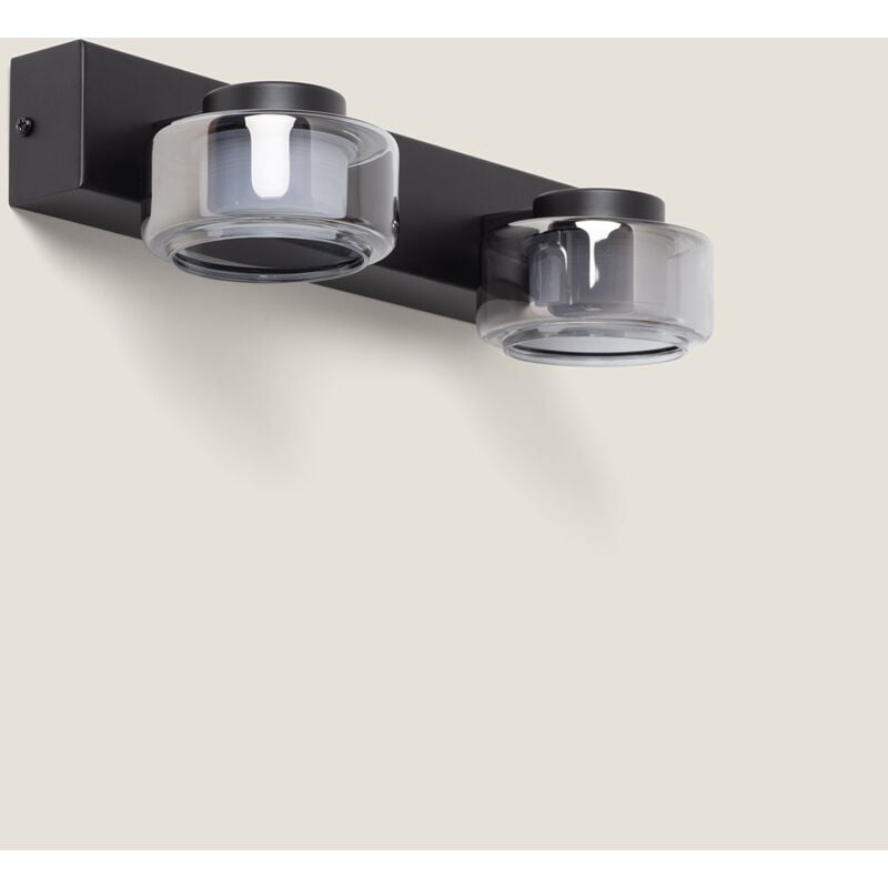 foto del prodotto lampada led da parete bagno 8w metallo e vetro zisna nero