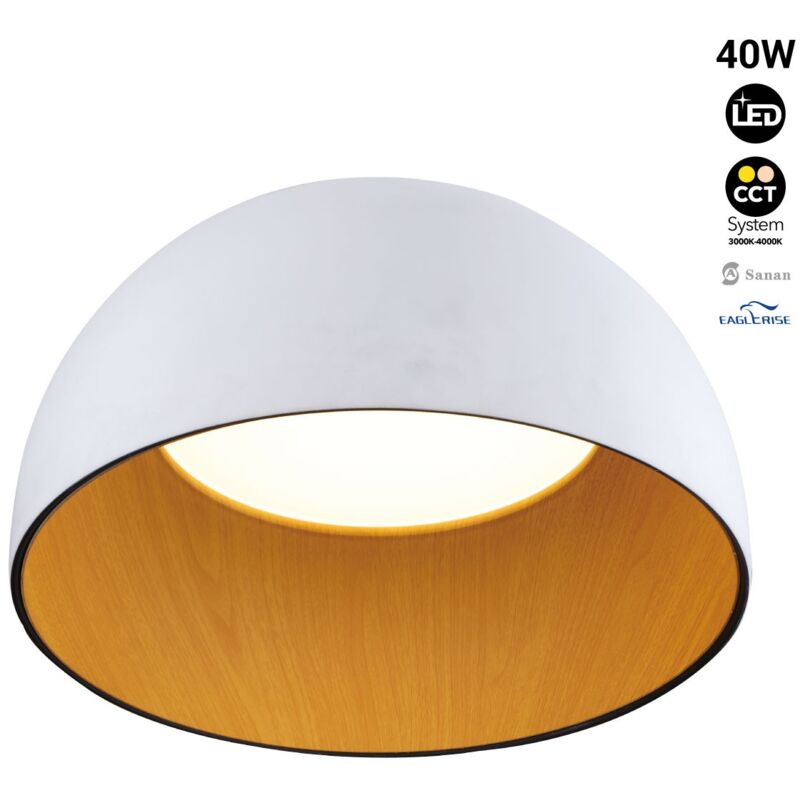 foto del prodotto lampada led da soffitto gina effetto legno cct 3000k 
