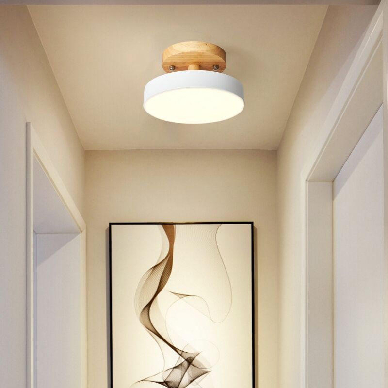 foto del prodotto lampada led da soffitto moderna plafoniera con paralume semplice in metallo bianco 12w 18cm 1pcs luce neutra