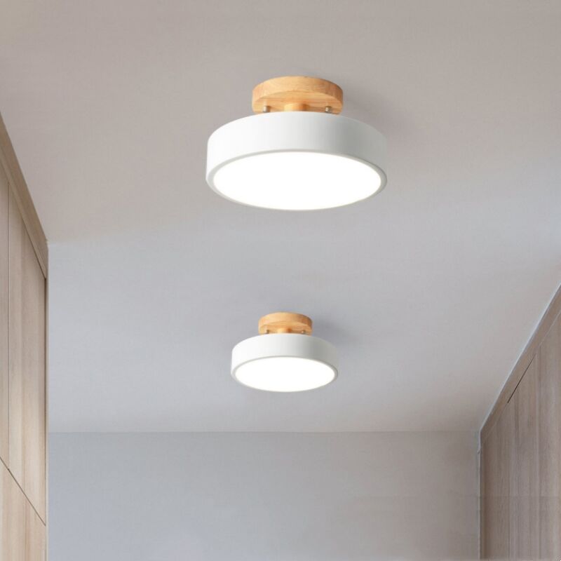 foto del prodotto lampada led da soffitto moderna plafoniera con paralume semplice in metallo bianco 12w 18cm 2pcs luce bianco fredda