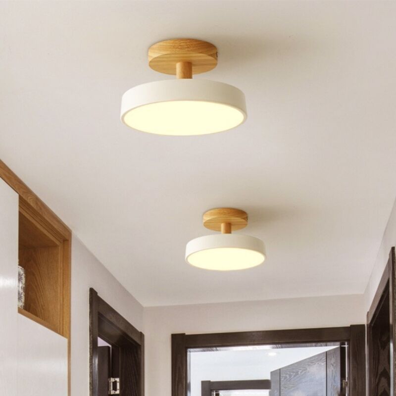 foto del prodotto lampada led da soffitto moderna plafoniera con paralume semplice in metallo bianco 12w 18cm 2pcs luce neutra