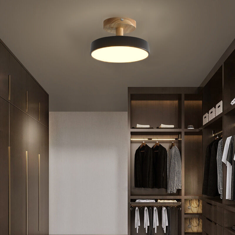 foto del prodotto lampada led da soffitto moderna plafoniera con paralume semplice in metallo nero 12w 18cm 1pcs luce neutra