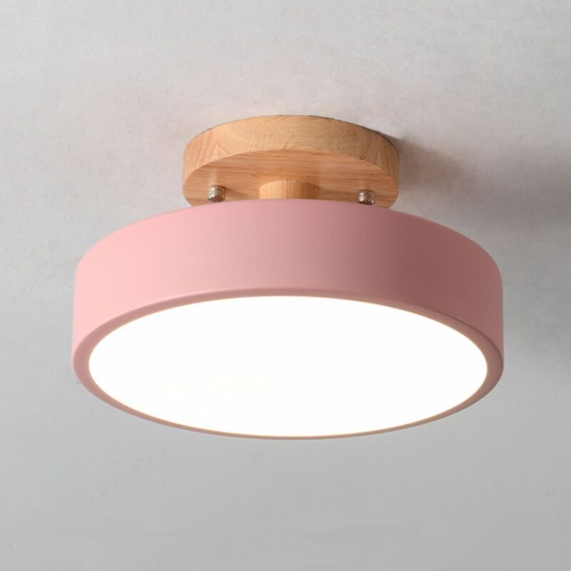 foto del prodotto lampada led da soffitto moderna plafoniera con paralume semplice in metallo rosa 12w 18cm - 1pcs luce bianco fredda