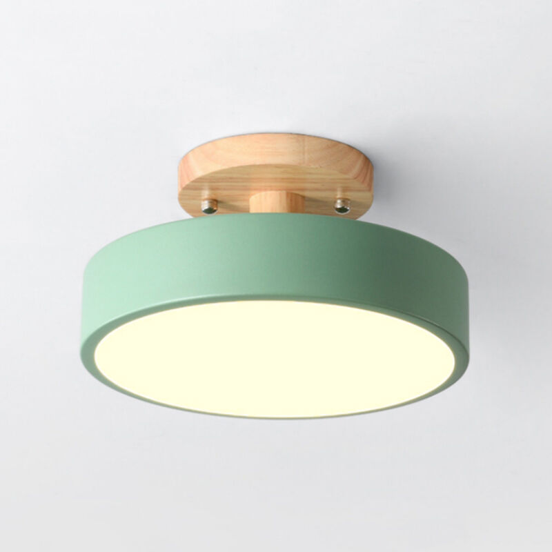 foto del prodotto lampada led da soffitto moderna plafoniera con paralume semplice in metallo verde 12w 23cm 1pcs luce neutra