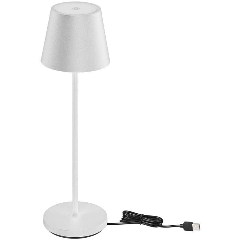 foto del prodotto lampada led da tavolo 1.5w a batteria in alluminio con caricatore wireless touch dimmerabile 3000k ip54 23445 v tac