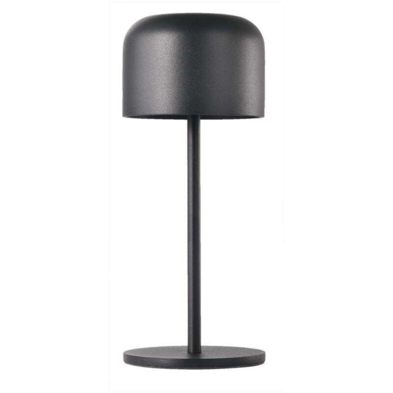 foto del prodotto lampada led da tavolo 1.5w con batteria 2200mah ricaricabile usb c colore nero in metallo touch dimmerabile bianco caldo bianco freddo v tac