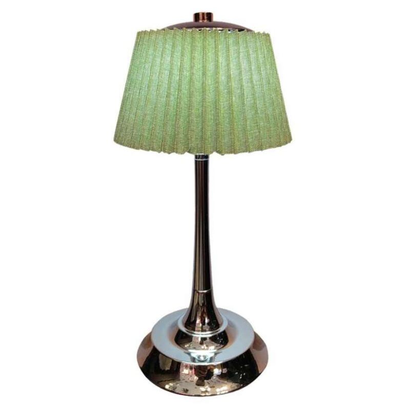 foto del prodotto lampada led da tavolo 1.5w con batteria ricaricabile usb c colore verde cromato touch dimmerabile 3in1 v tac