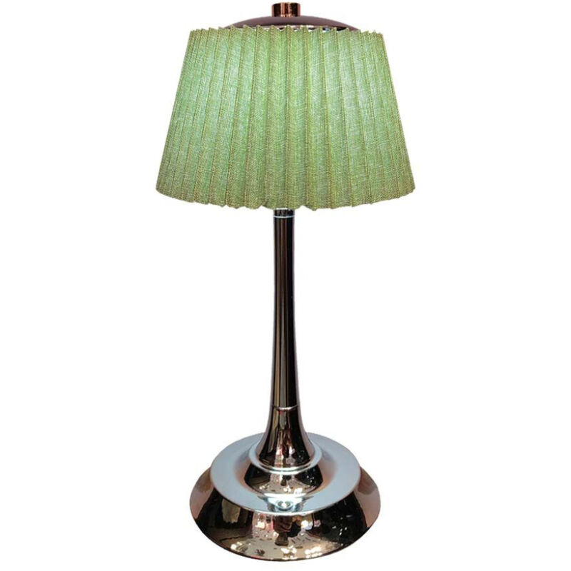 foto del prodotto lampada led da tavolo 1.5w touch dimmerabile 3in1, verde cromato batteria ricaricabile usb c sku 23357 vt 7968 v tac