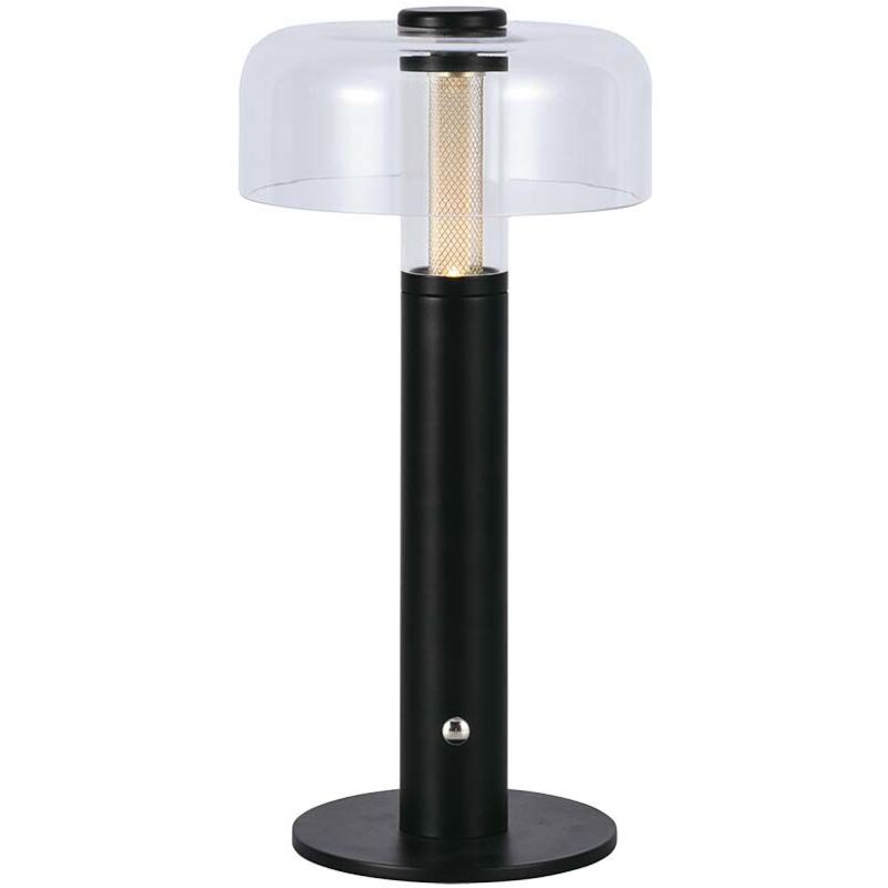 foto del prodotto lampada led da tavolo 1w colore nero e bianco trasparente ricaricabile con usb c touch dimmerabile 3in1 v tac