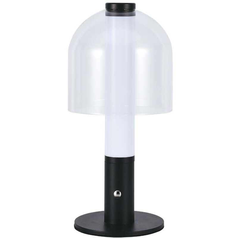 foto del prodotto lampada led da tavolo 2w colore nero e bianco trasparente ricaricabile con usb c touch dimmerabile 3in1 v tac