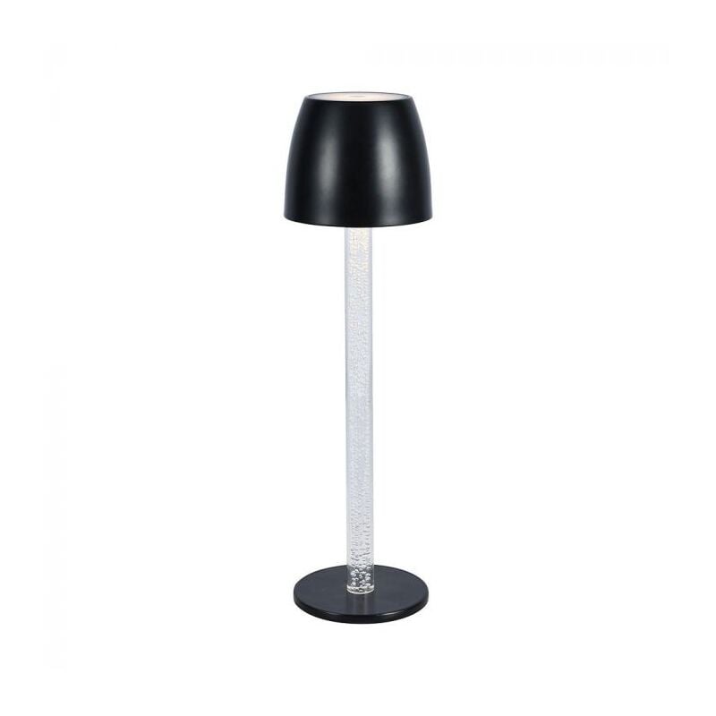foto del prodotto lampada led da tavolo 3w colore nero e trasparente ricaricabile con usb c touch dimmerabile 3000k v tac