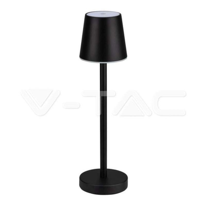 foto del prodotto lampada led da tavolo 3w colore nero ricaricabile con micro usb touch dimmerabile 4000k v tac