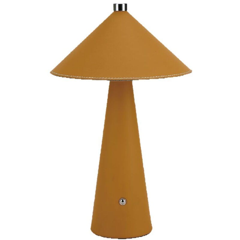 foto del prodotto lampada led da tavolo 3w ricaricabile usb c in metallo e cover in pelle touch dimmerabile 3in1 23415 v tac