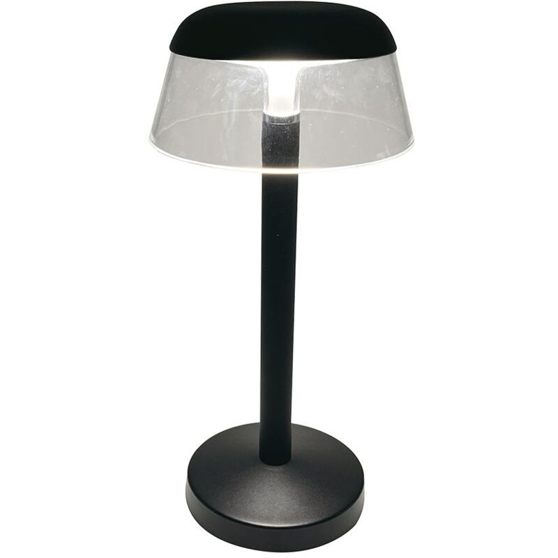 foto del prodotto lampada led da tavolo cct 3in1 3w a batteria ricaricabile ricaricabile, in alluminio, usb c touch dimmerabile nero 23685 v tac