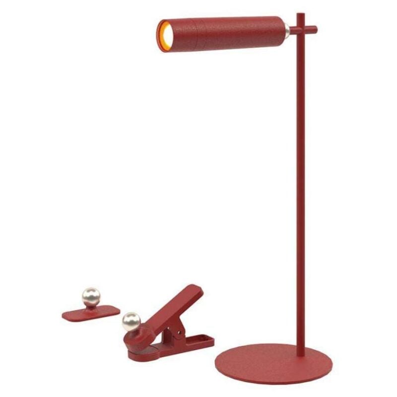 foto del prodotto lampada led da tavolo magnetica 3w colore rosso ricaricabile con usb c touch dimmerabile 4000k v tac