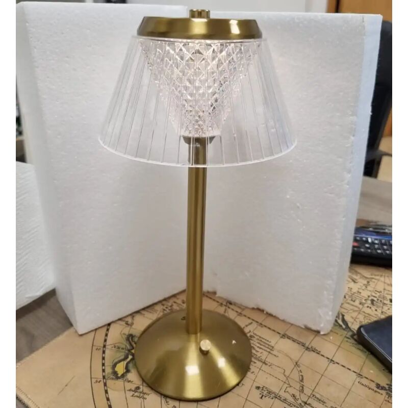 foto del prodotto lampada led da tavolo touch senza fili bronzo luce fredda calda e naturale