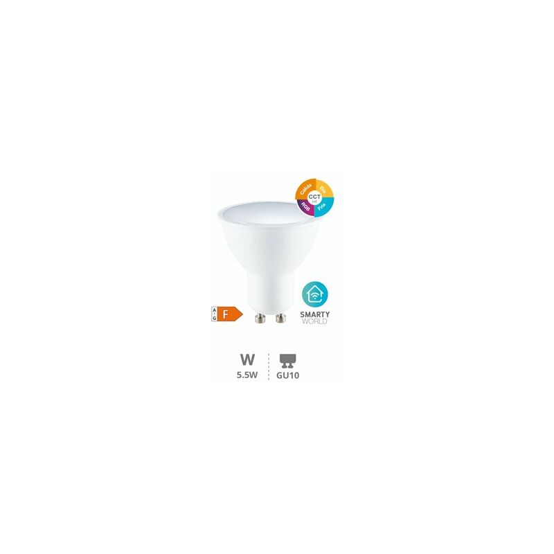 foto del prodotto lampada led dicroica intelligente 5.5w gu10 rgb ctt dimmerabile