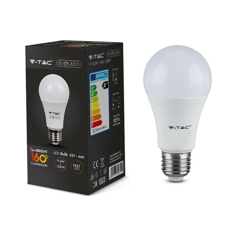 foto del prodotto lampada led e27 a60 9,5w 1521lm bianco neutro 4000k 160lm w massimo risparmio sku 2810
