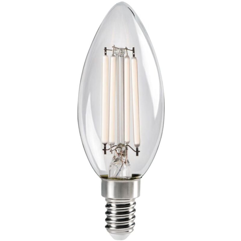 foto del prodotto lampada led fiamma e14 4,5 4,5w bianco caldo vetro trasparente 470lm