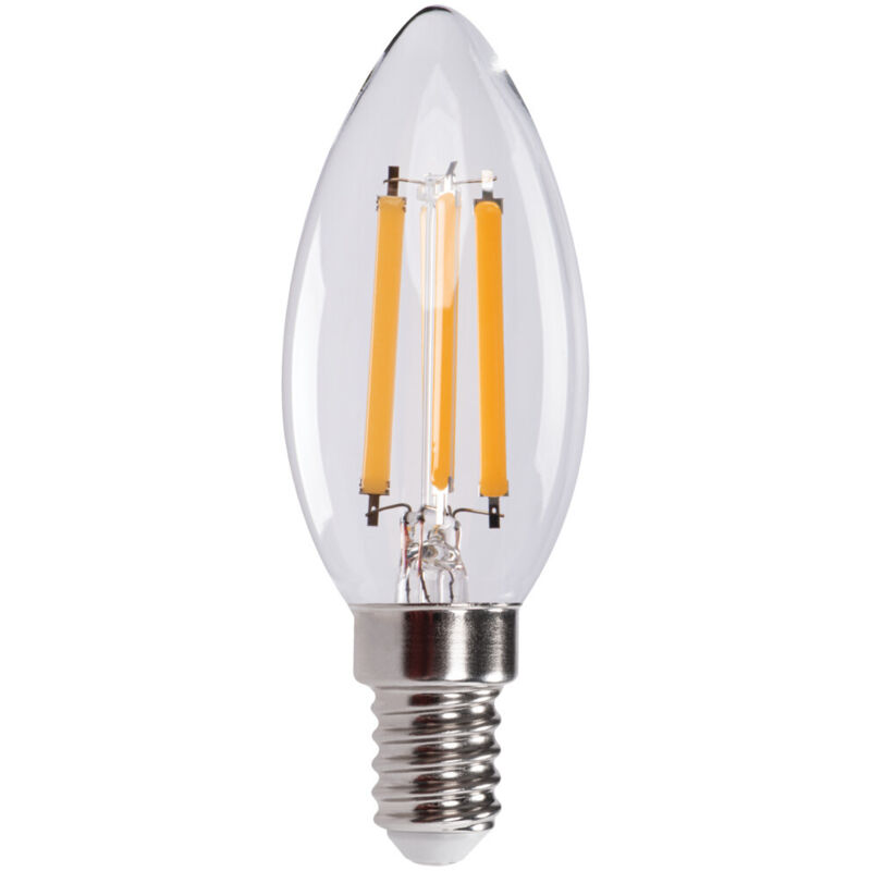 foto del prodotto lampada led fiamma e14 5,9w bianco caldo vetro trasparente dimmabile