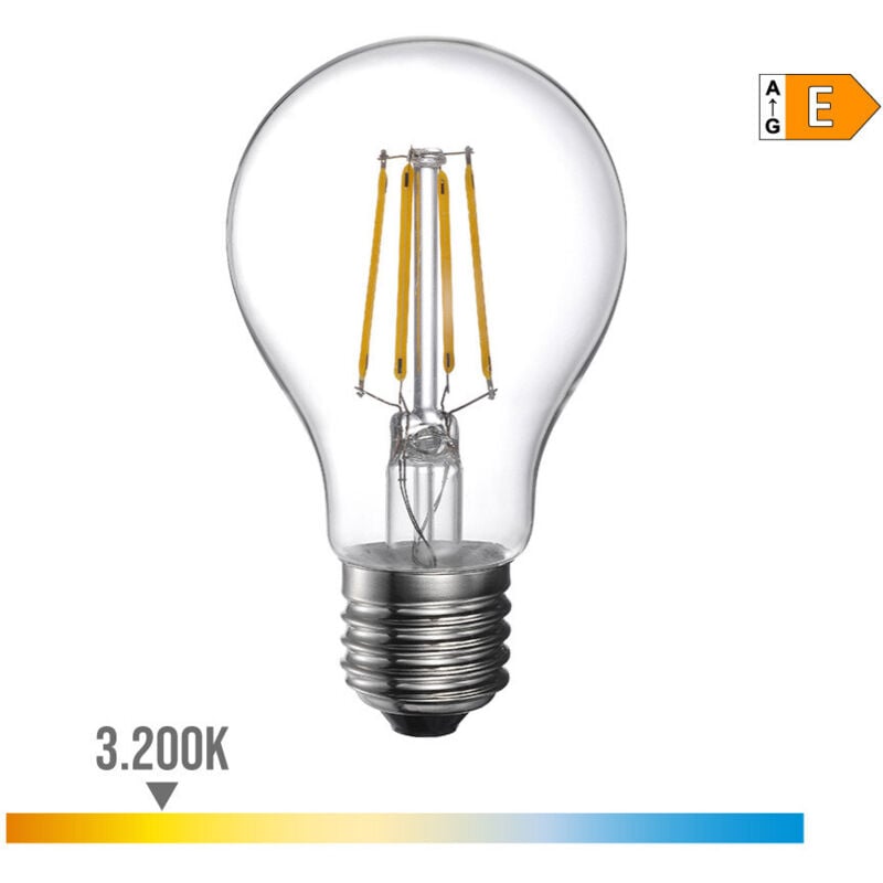 foto del prodotto lampada led filamento e27 4w 500lm 3200k luce calda 6x10,6cm
