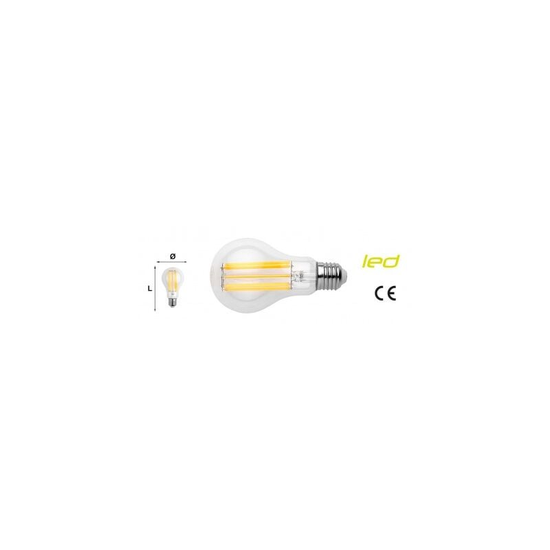 foto del prodotto lampada led filamento trasparente maurer goccia e27 18w 2700k l. calda