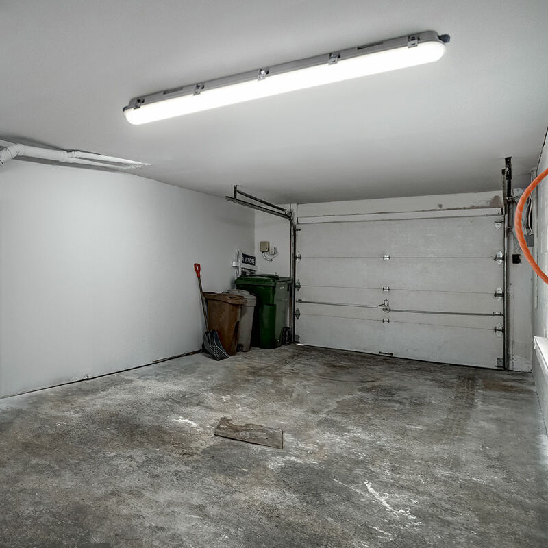foto del prodotto lampada led impermeabile, plafoniera, lampada impermeabile vasca, lampada garage, tubo led, a prova di getto, 1x t8 18w 1700 lm bianco neutro, lxpxh