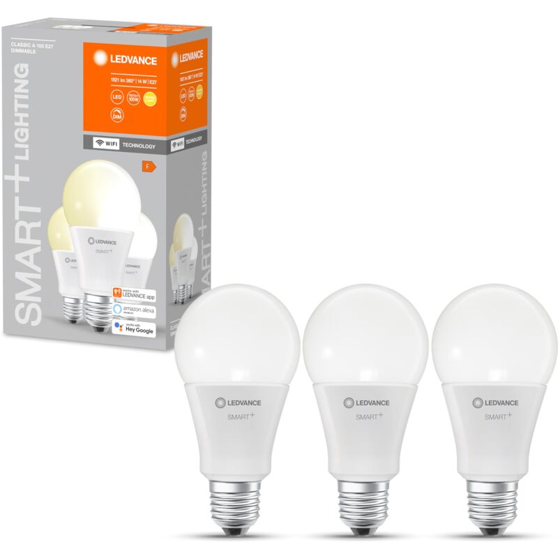 foto del prodotto lampada led intelligente con tecnologia wifi, attacco e27, bianco caldo 2700k , sostituisce le lampade a incandescenza con 100w, smart wifi classic