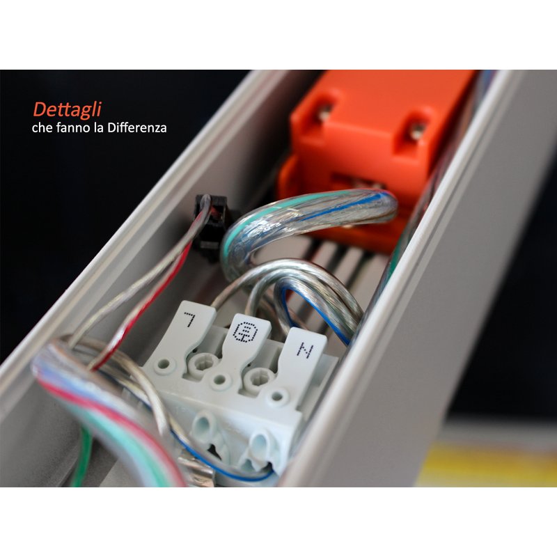 foto del prodotto lampada led lineare a sospensione 40w ugr 19 colore corpo bianco 4000k neutro dimmerabile 0-10v allungabile linkable fino a 12 metri sku-21383