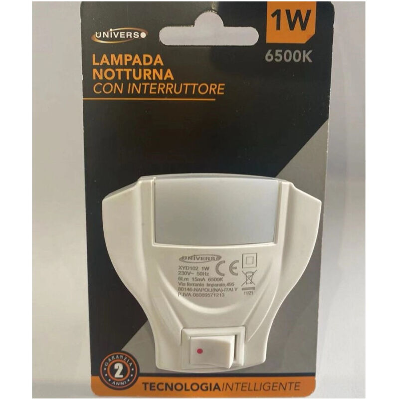 foto del prodotto lampada led luce notturna con interruttore 1 w luce fredda 6500k 6lm ip20 xyd102 trade shop traesio