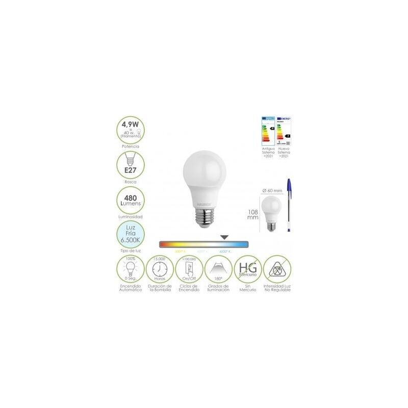 foto del prodotto lampada led maurer goccia smer. e27 4,9w 480lm 6500k l.fredda