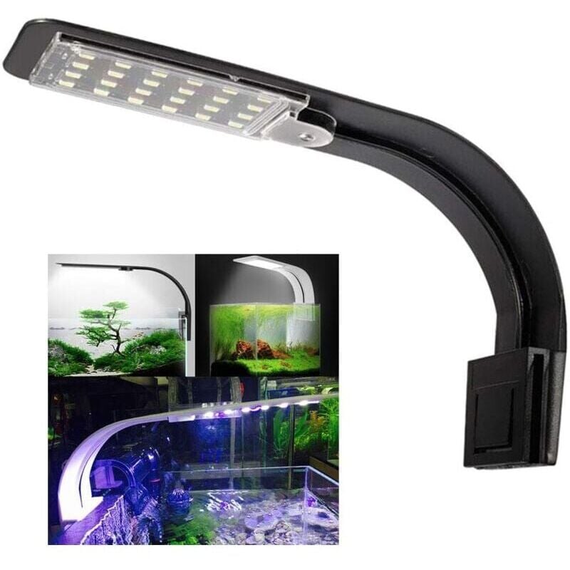 foto del prodotto lampada led per acquario nanoclip con illuminazione bianca e blu per pesci e piante, 23 50 cm