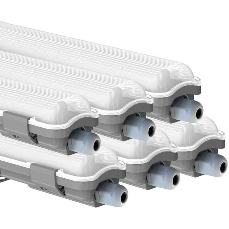 foto del prodotto lampada led per ambienti umidi, 127,5 cm, tubo led per garage, officina, luce led per vasca, bianco freddo, 18 watt, 1700 lm, 6400 k, set da 6