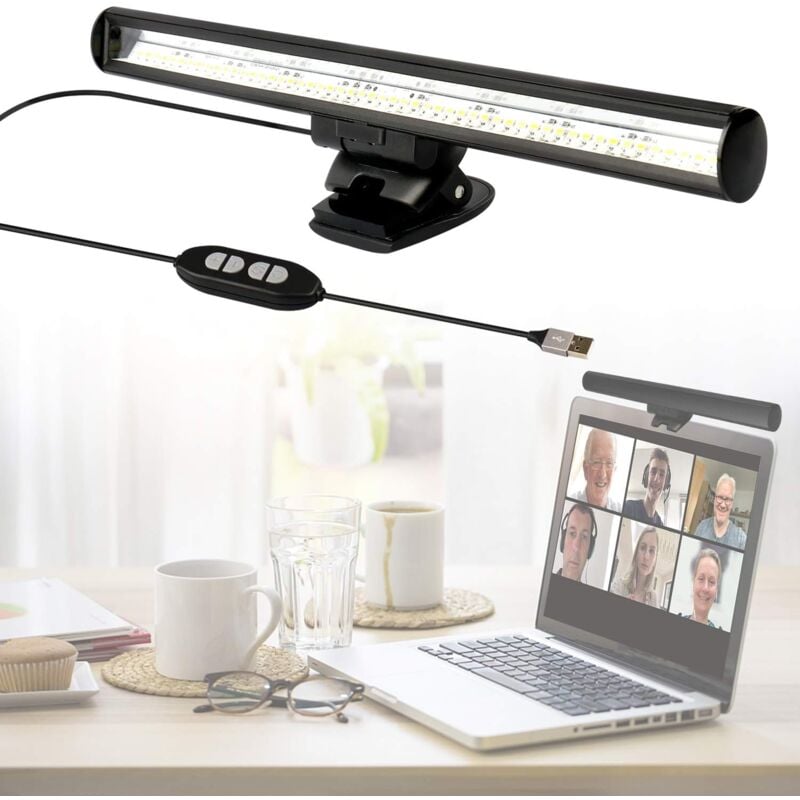 foto del prodotto lampada led per laptop, lampada per laptop per videoconferenze, lampada da scrivania, lampade usb per screenbar con 10 livelli di luminosità 3