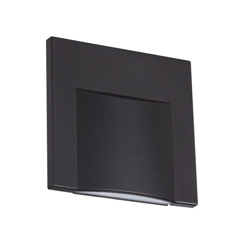 foto del prodotto lampada led per scalinata infisso sul muro quadrato nero 3000k 0,8w