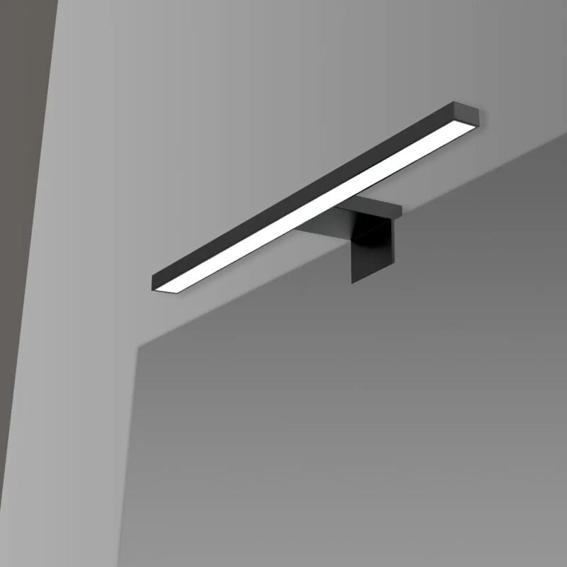 foto del prodotto lampada led per specchio 30 cm nero opaco con doppia installazione