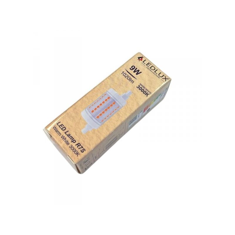 foto del prodotto lampada led r7s 78mm 9w 1020lm bianco caldo 3000k diametro 28mm 360 gradi