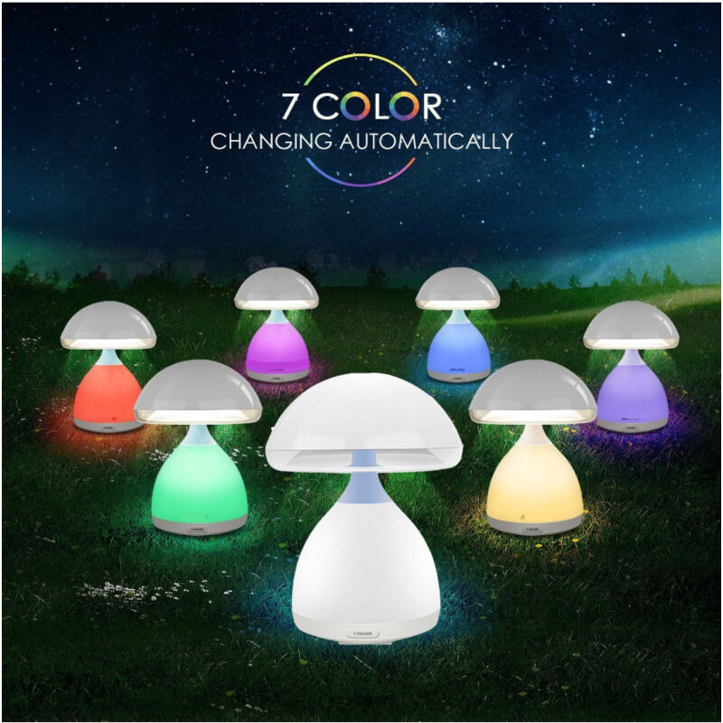 foto del prodotto lampada led rgb a fungo colori cromoterapia tavolo comodino 7 colori senza fili trade shop traesio