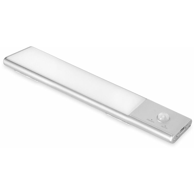 foto del prodotto lampada led ricaricabile con usb kaus con sensore di movimento, l240mm, tecnoplastica e alluminio, anodizzato opaco - emuca