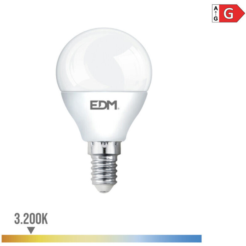 foto del prodotto lampada led sferica e14 5w 400lm 3200k luce calda 4,5x8cm