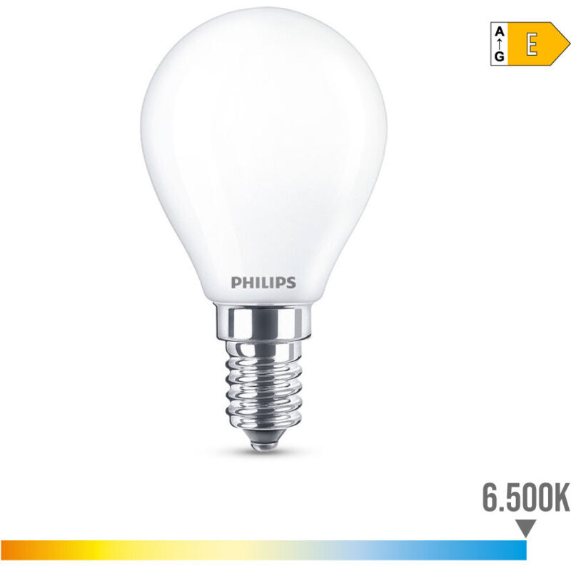 foto del prodotto lampada led sferica e14 6.5w 806lm 6500k luce fredda 4.5x8cm philips