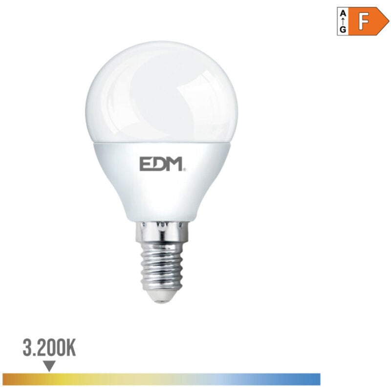 foto del prodotto lampada led sferica e14 7w 600lm luce calda 4,5x8,2cm